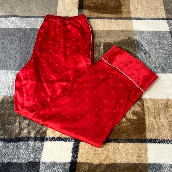 Victoria’s Secret Red Polka Dot Satin PJ Sleepwear Pants Size Large - Picture 4 of 8